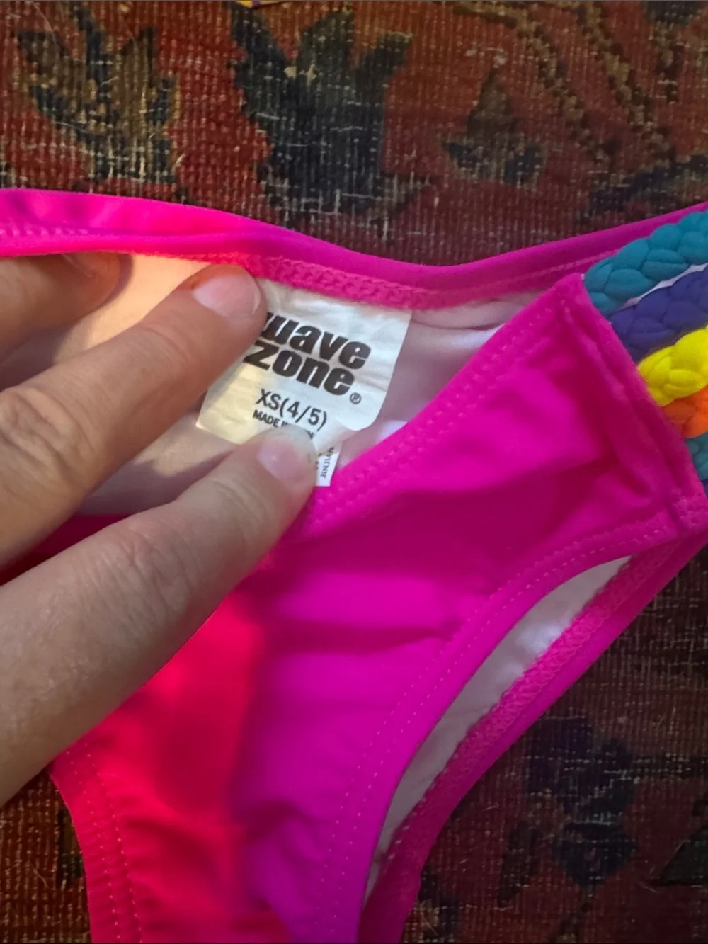 Kids Neon Pink & Orange Swim Set